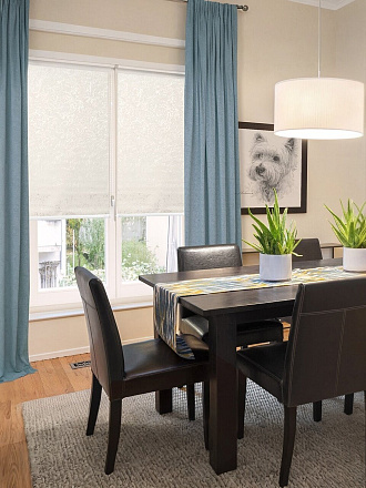 Рулонная штора Венеция, 170х120 см, ширина крепления 124 см, белая, блэкаут, Delfa, СРШ-03П-79505