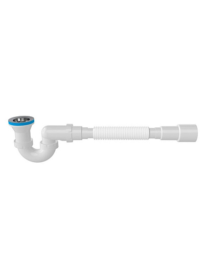 Сифон для душевого поддона, 1 1/2", U-образный h130 с г/т, Aquanova, 1620