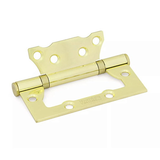 Петля накладная для деревянных дверей, Фабрика Замков, универсальная, E-2BB-100 PB, 101776, пакет 50/100, золото