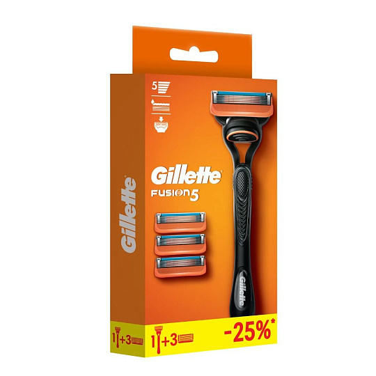 Станок для бритья Gillette, Fusion, для мужчин, 3 сменные кассеты