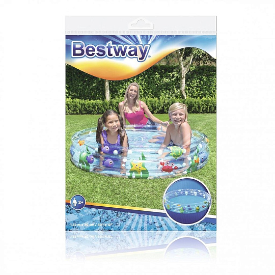 Бассейн надувной Bestway, 152х30 см, Подводный мир, 51004, 282 л, от 2 лет