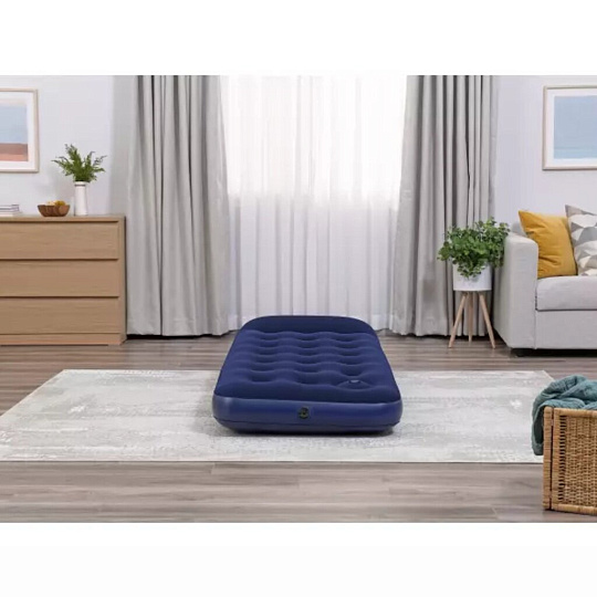 Матрас надувной Bestway, 185х76х28 см, 67223N/67223BW, насос встроенный, ножной, флокированный, с ремкомплектом, 130 кг