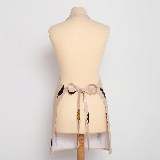 Фартук 60х65 см, 100% хлопок, рогожка, без кармана, Доляна, Рождественское настроение, 4980239