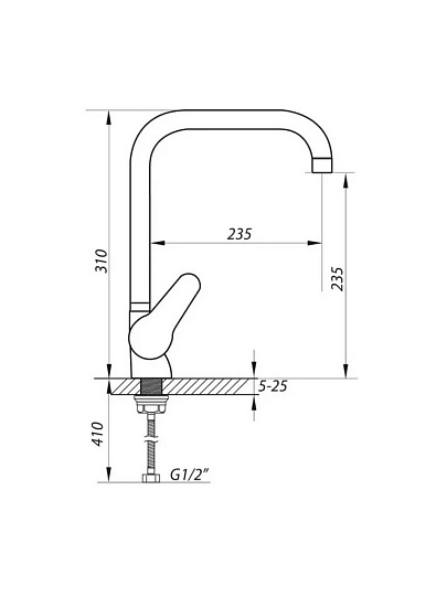 Смеситель для кухни, Stemix, с картриджем, STM 311-011F-1-045