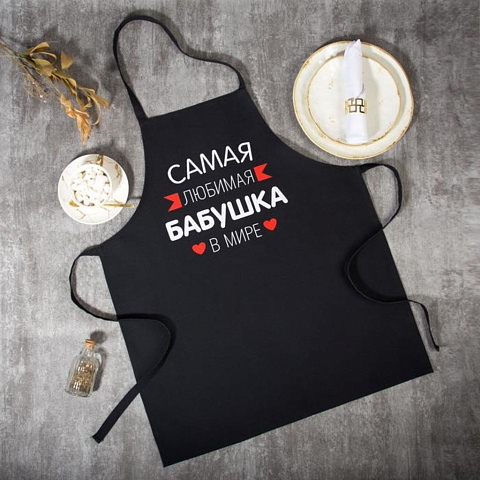 Фартук «Этель» Самая любимая бабушка 60х70 см, 100% хлопок, репс 210 г/м2, 6581928