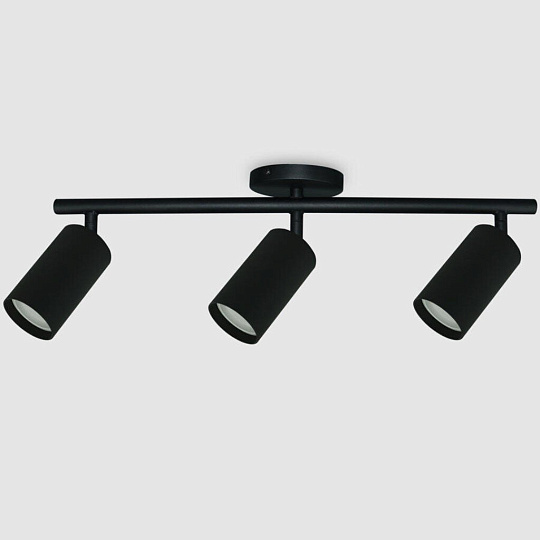 Светильник на основании General Lighting Systems, Башня, 50 Вт, GU10, 3 шт, IP20, d5.5х10х10 см, Спот, черный, 661837