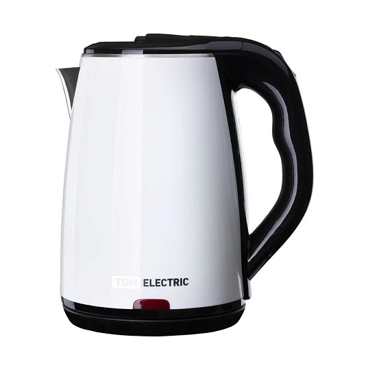 Чайник электрический TDM Electric, Ника, белый, 1.8 л, 1800 Вт, скрытый нагревательный элемент, нержавеющая сталь