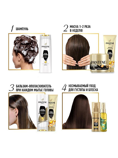 Шампунь бальзам-ополаскиватель Pantene Pro-V, Густые и крепкие, для тонких волос, 360 мл