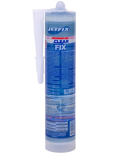Клей-герметик Jetfix, гибридный, монтажный, бесцветный, однокомпонентный, 280 мл, 21086, Clear Fix