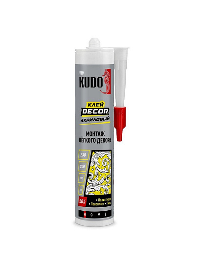 Клей KUDO, акриловый, монтажный, белый, 200 мл, KBK-311, HOME Decor