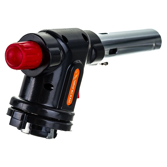 Горелка газовая 150х40х65 мм, пьезо, цанговый захват, широкое сопло, Чингисхан, G-18, 333094