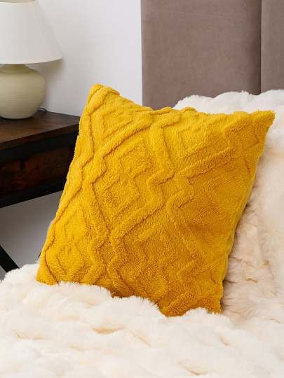 Наволочка декоративная Геометрия, 100% полиэстер, 45 х 45 см, горчица, A130222