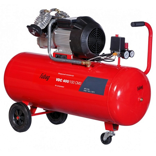 Компрессор Fubag, VDС 400/100 CM3, 2.2 кВт, поршневой, 100 л, 400 л/мин, 8 бар, прямой, 614319561