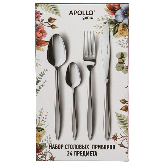Набор столовых приборов нержавеющая сталь, 24 предмета, Apollo, Poetique, PTQ-24
