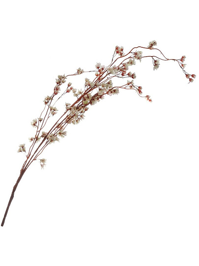 Цветок искусственный декоративный Ветка с цветами, 90 см, белый, Y6-10413