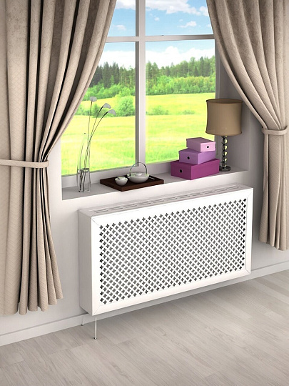 Крышка для экрана радиатора, МДФ, 900х170 мм, белая, Стильный Дом, v545837