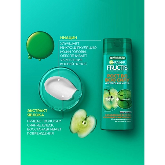 Шампунь Fructis, Рост во всю силу, против выпадения волос, 400 мл
