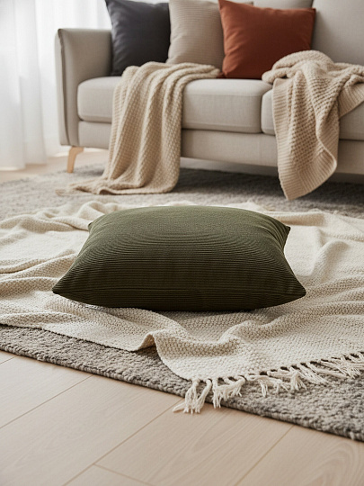 Наволочка декоративная Велюр, 100% полиэстер, 45 х 45 см, графит, A130034