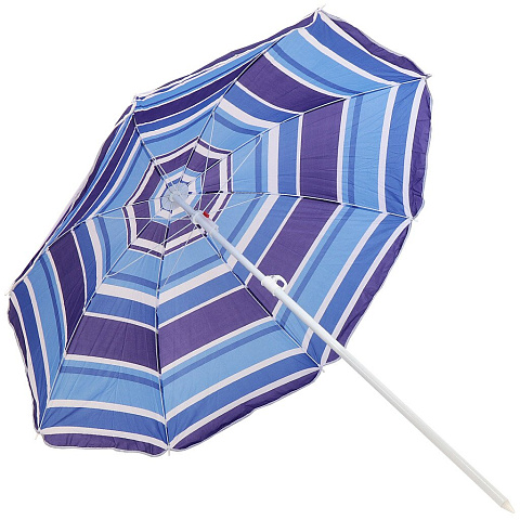 Зонт пляжный 160 см, без наклона, 8 спиц, металл, бело-синий, Полоска, LY160-2(810)