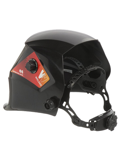 Маска сварочная хамелеон, Welder, Pro Ф6 Real Color, 4/9-13 DIN, 94 мм, черная, WDP-Ф6-П, внешняя регулировка