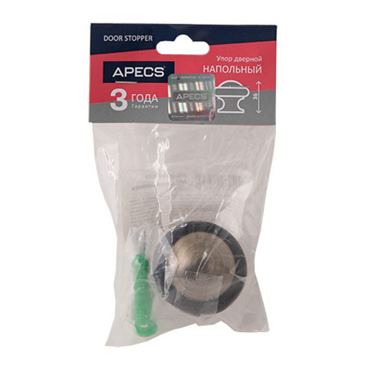Упор Apecs, DS-0011-MB, дверной, напольный, матовая бронза, 24258