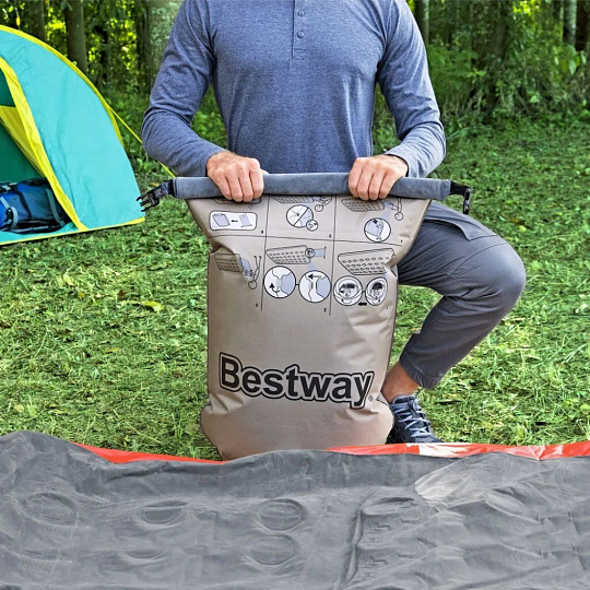 Матрас надувной Bestway, 203х152х22 см, 67703 BW, без насоса, флокированный, со съемным подголовником, 300 кг