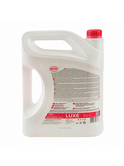 Антифриз Sintec, Lux, G12, 5 кг, красный, 614503
