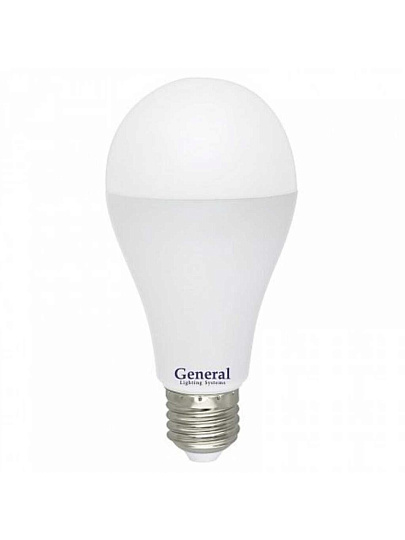 Лампа светодиодная E27, 25 Вт, 230 В, груша, 6500 К, холодный белый свет, General Lighting Systems, GLDEN-WA67, WA67, 690300