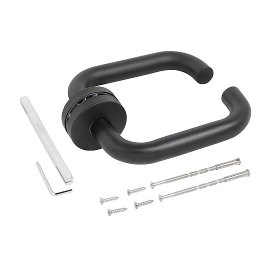 Ручка дверная Стандарт, 0203 SS (60-90) BLACK INOX, 14 872, черная, нержавеющая сталь