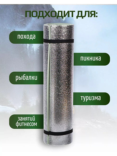 Коврик туристический 160х60х1 см, вспененный ПВХ, фольгированный, T2023-041