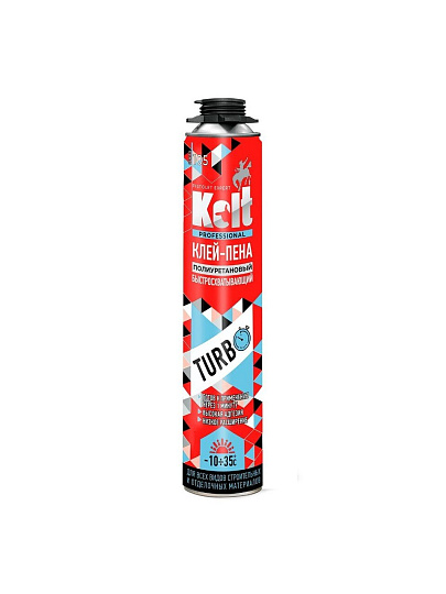 Клей-пена Kolt, Turbo, профессиональный, 900 г, полиуретановый, всесезонный, K90U14T
