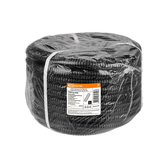 Труба ПНД, 25 м, гофрированная, d25 мм, легкая, с зондом, TDM Electric, SQ0413-2502