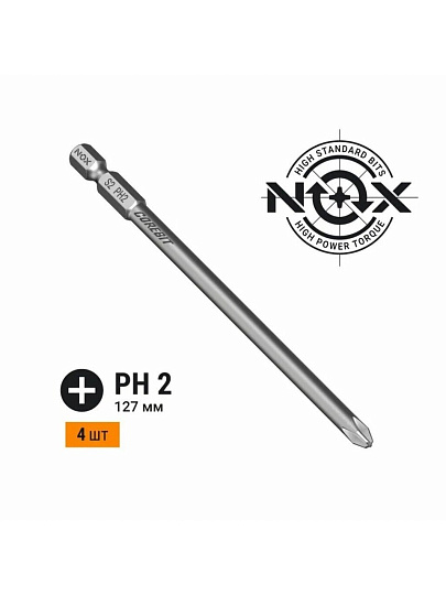 Набор бит Nox, Corebit, PH2, 127 мм, 4 шт