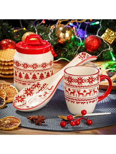 Подставка для ложки, доломит, 9х24.7 см, Daniks, Олени