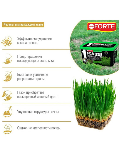 Удобрение для газона от мха, ведро, 3 л, Bona Forte