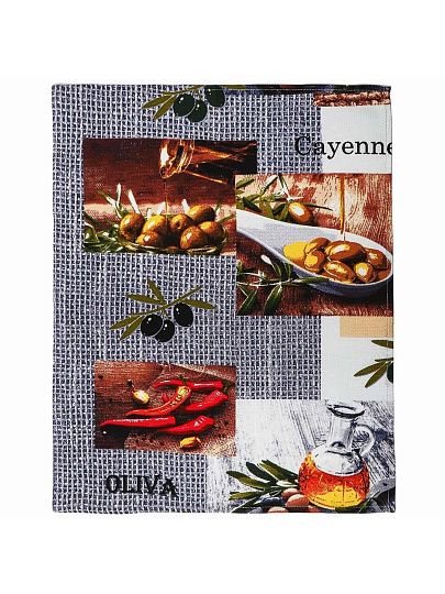 Полотенце кухонное вафельное, 45х60 см, 100% хлопок, Олива, Россия