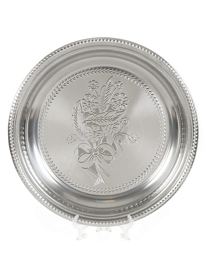 Поднос нержавеющая сталь, 39.5 см, круглый, Y4-4952