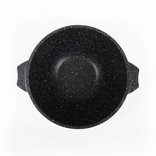 Казан алюминий, антипригарное покрытие, 5 л, Гранит black, с крышкой, черный, Мечта, 55802