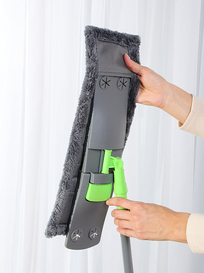 Сменная насадка для швабры, 42х12см, микрофибра, серый, Марья Искусница