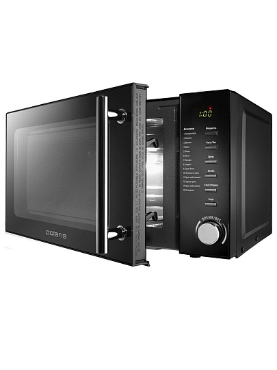 Микроволновая печь Polaris, PMO 2002DG RUS, 20 л, 700 Вт, механическая, с грилем, черная