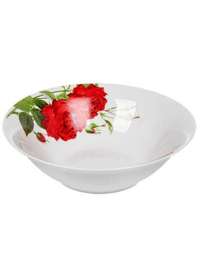Салатник керамика, круглый, 20х5.5 см, 0.9 л, Алая роза, Daniks, 19-291#