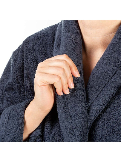 Халат мужской, махровый, 100% хлопок, темно-серый, L-XL, 48-50, Silvano