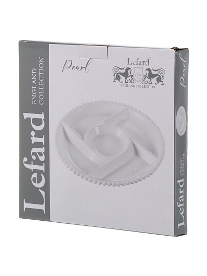 Менажница фарфор, 26.5х3 см, 5 секций, круглая, Lefard, Pearl, 761-096