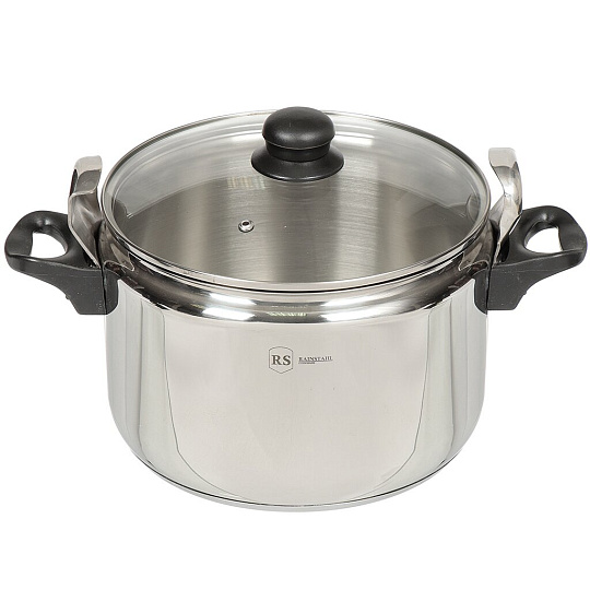Скороварка нержавеющая сталь, 9 л, крышка нержавеющая сталь, пластиковая ручка, Rainstahl, 5600-09RS\PR