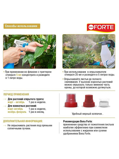 Удобрение 4в1, от пожелтения листьев, минеральное, жидкость, 285 мл, Bona Forte