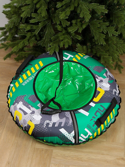 Санки-ватрушка Nika, 85 см, 90 кг, с буксировочным тросом, с ручками, зеленые, ТБ2К-85/7