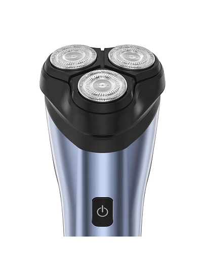 Электробритва аккумуляторная, Polaris, PMR 0613RC wet&dry 4D PRO 5 blades, роторная, сухое/влажное бритье, 5 Вт, 3 бритвенные головки, 5 лезвий, синий металик, 020885