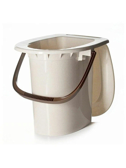 Ведро-туалет пластик, 24 л, бежевый мрамор, Idea, М2460