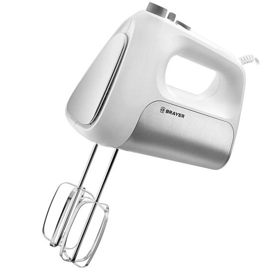 Миксер ручной, BRAYER, BR1303, 500 Вт, 5 скор, турбо реж, 4 насадки