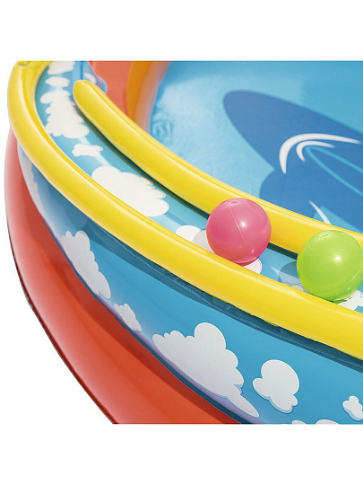 Игровой центр-бассейн Bestway, 265х265х104 см, Вулкан, 53069, 208 л, горка, принадлежности для игр, от 2 лет